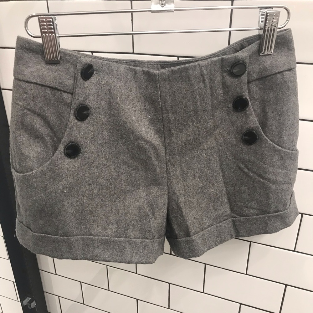Grey wool shorts